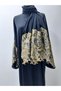 Hijab Stylish and High Quality Dubai Silk Shawl Abaya Ferace Gold Pul Paillettes Detailed Length 150 cm - 5
