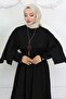 Collar Detailed Necklace Dress Black 4809 - 2