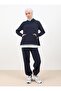 Slit Tracksuit Set - Navy Blue - Por La Cara