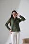 Lumina Şamre Fabric Slim Fit Women's Classic Shirt - Khaki - 7