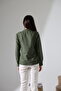Lumina Şamre Fabric Slim Fit Women's Classic Shirt - Khaki - 3