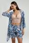 Women's Dressing Gown Bralet Bra and Shorts Set, 100% Viscose Fabric 3 Piece Suit