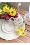Vintage Purple Floral Handmade Ceramic Double Turkish Coffee Cup - 5