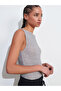 21016 Boat Neck Lace Top-Gray