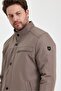 Classic Wind and Water Resistant Coat with Thick Fur Inside in Cream Color - 4