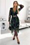 Women's Patterned Design Chiffon Dress Dpemp877 - 4