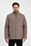 Classic Wind and Water Resistant Coat with Thick Fur Inside in Cream Color