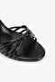 Black Ankle Strap Thick Heeled Evening Dress Shoes - 4