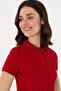 Women's Red Basic Polo Neck T-Shirt 50300896-Vr171 - 2