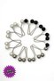 Scarf Shawl Clip 12 Pieces Pearl Model Clips (4 White - 4 Black - 4 Silver) Women's Hijab Accessory