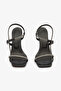 Black Ankle Strap Stone Women's Evening Dress Shoes - 3