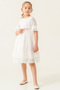 Girl's Floral Lace Ruffled Three Quarter Sleeve Wedding Engagement Special Occasion Party Evening Dress - 4