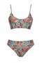 Round Neck Patterned Bikini Set