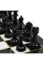 30cm Marble Patterned Black Silver Metal Classic Design Chess Set Decorative Gift Chess Set - 5