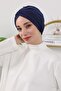 Winter Hijab Bonnet,B-9O,Navy Blue - 6