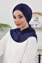 Women's Ready-To-Wear Bonnet with Winter Hood and Concealer Feature, B-87O, Navy Blue - 6