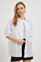 Women's Oversize Long White Shirt with Side Slits