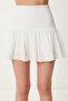 Scalloped Knitted Mini Shorts Skirt Bone Lnj0024 - 4