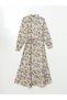 Lcw modest purple ruffle Mock Neck floral shirt dress - 5