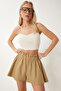 Double Layer Muslin Shorts Olive Green Lns0029 - 2