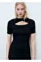 Rib Open Neck Midi Dress - 8