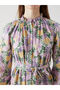 Lcw modest purple ruffle Mock Neck floral shirt dress - 3