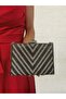 Women's Stoned Platinum Evening Dress Clutch Chain Strap Hand Wedding Engagement Night Shoulder Bag - 3