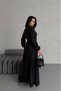 Women Atlas Fabric Lace Detailed Dress Nbms2517 - 6