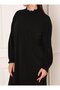 Gipe Detailed Large Size Knitted Set - Black - Alia - 2