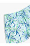 Tie Waist Swim Shorts with Palm Print Detail - 3