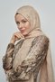 Jacquard Cotton Shawl Mosaic Pattern - Beige