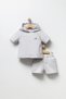 Hooded Short-Sleeve Boy Baby T-Shirt and Shorts 2-Piece Set 9004 Smr - 6