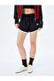 Pocket Detailed Slogan Printed Waist Lace up Shorts - 3