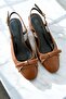 Livay Brown Bow (4 cm) Round Toe Daily Use Heeled Shoes - 5