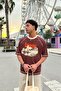 Amoses Printed Brown Oversize T-Shirt
