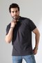 100% Cotton Regular Fit Slim Fit Short Sleeve Polo Neck T-Shirt 21844 Smoked - 3