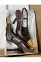Brown Women's Classic Heeled Shoes - 2