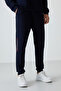 Navy Blue Cotton Thick Soft Textured Comfort Fit Printed Men's Tracksuit Set - 85239 - 6