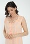 Women's 100% Cotton Short Sleeve Midi Length Nightgown / Salmon 535 - 3