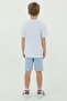 Crew Neck Boy's Print Detailed T-Shirt and Shorts Double Set - 8