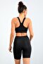 Black High Waist Slim Fit Bustier Biker Women's Tights Suit - 95303 - 7