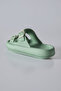 High Sole Mint Green Double Buckle Men's Slippers -89302 - 4