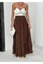 Brown Crinkle Voile Crush Skirt 3990 - 6