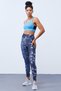 Indigo High Waist Tie-Dye Patterned Slim Fit Narrow Leg Women's Leggings - 94551 - 3