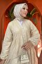 Flower Embossed Patterned Dress Cream 1000 - 2