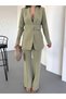 Women's Belt Detailed Two-Piece Set Khaki - 7
