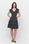 Apsen Women's Black Polka Dot Skirt Ruffled Sleeve Detailed Viscose Short Dress 4503-105 - 2