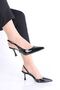 Sarah Black Patent Leather High Heels - 3
