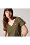Women's V-Neck Green T-Shirt 85341-0105 - 3