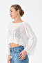 Openwork White Knitwear Blouse - 5